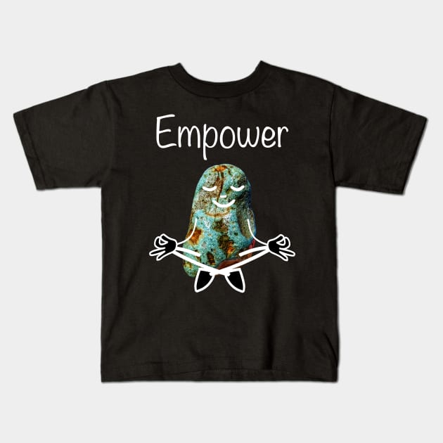 Rockhound Lotus Yoga Pose - Funny Empower Mental Health Rockhounding Kids T-Shirt by Laura Rucker